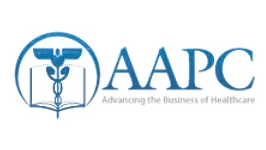 A blue and white logo of the american association for physician education.